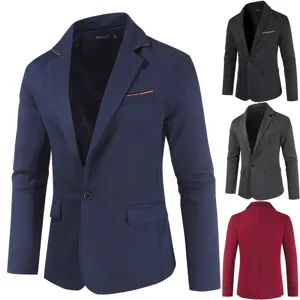Veste blazer slim decontractée pour homme printemps automne elegante un bouton vetement
