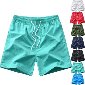 Pantaloncini da mare estivi casual da uomo vita elastica multicolore costume