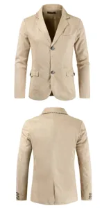 Heren casual suède kostuumjas met eenrijige knopen, slim fit en stijlvolle revers.