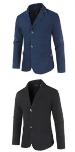 Heren casual slim fit enkelknoops effen kleur suède kostuumjas business herfst blazer