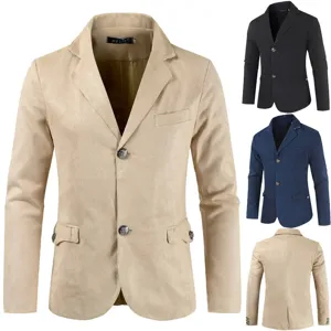 Heren Casual Katoenmix Colbert Slim Fit Enkele Rij Enkele Knop Revers Blazer