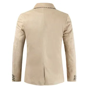 Heren casual suède blazer jas herfst winter effen kleur slim fit stijlvol colbert jasje
