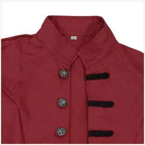 Men retro vintage style jacket detail view red collar design costume stage wear classic