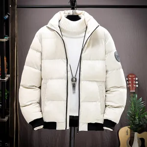 Doudoune homme col montant hiver décontractée manteau rembourré chaud avec pull tricoté