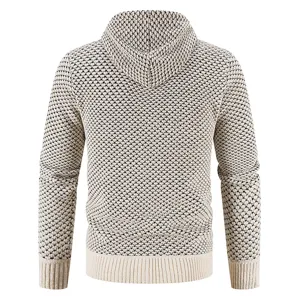 Cardigan con cappuccio da uomo in maglia con trama waffle e polsini a costine.