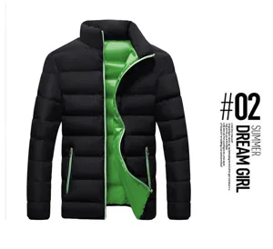 Giacca invernale uomo ispessita colletto in piedi taglia forte cappotto caldo casual