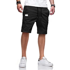 Pantaloncini sportivi neri casual da uomo con coulisse estate comoda moda casuale