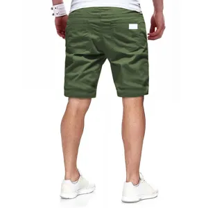 Men's casual slim fit green straight shorts summer 2025 fashion woven five-point trousers