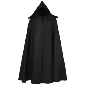 Black medieval hooded cloak cape costume for adult wizard grim reaper cosplay party wear