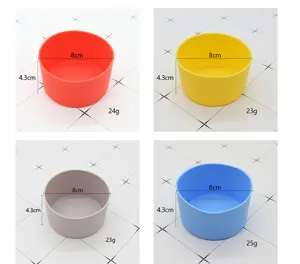 Colorful silicone cup sleeve 8cm diameter protective bottom boot for water bottles.