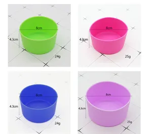 Silicone bottle boot protective sleeve 8cm cup bottom cover multi color practical accessory.