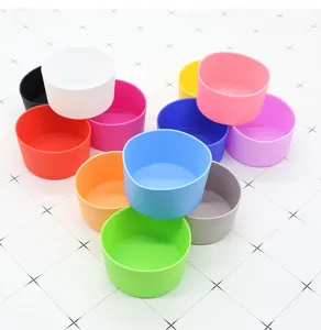 Silicone bottle boot bottom sleeve colorful protective cover for 7-7.5cm water cups thermos