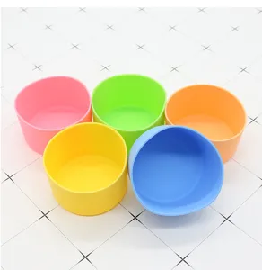 Silicone cup bottom sleeve protector multi-color 7-7.5cm bottle silicone base cover detail