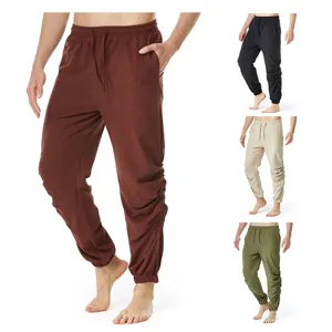 Pantalón Casual Hombre Algodón Lino Cordón Cintura Elástica Jogger Liso Nuevo