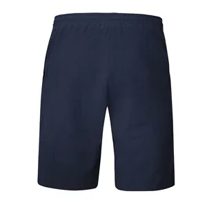 Men's solid color casual shorts classic summer beach cotton linen trousers comfortable fit