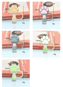 Cute 10mm silicone cat paw straw cover set, dust-proof straw topper for Stanley tumbler cups.