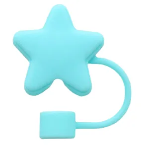 Blue star silicone straw cover topper dust plug for tumbler cup reusable accessories
