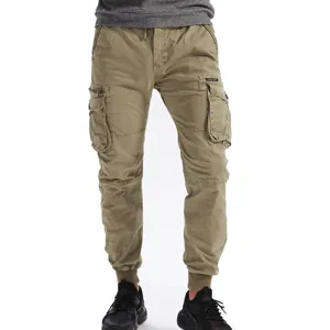 Men's Casual Cargo Pants Multi Pocket Solid Color Cotton Trousers Urban Outdoor Fashion Straight Leg Jogger Bottoms