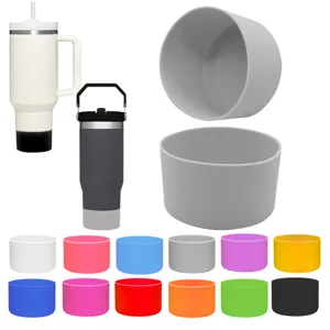 Silicone Water Bottle Bottom Cover Non-Slip Protective Cup Sleeve For 7-7.5cm Glass Bottles Thermal Cup Accessories