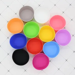 Colorful silicone cup sleeves and glass bottle bottom covers protector non-slip mats.