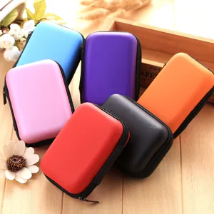 Draagbare EVA Harde Schaal Oortelefoon Opbergtas Waterdicht Effen Kleur Minimalistisch Reizen Kabel Organizer Portemonnee