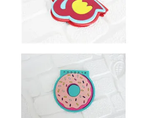 PVC weichgummi niedlicher cartoon donut spiral notizblock tragbares mini heft schule