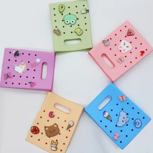 DIY Silikon quadratische Mini Handtasche Aufbewahrungsbox niedliche Cartoon Anhänger