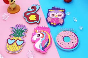 Süßes Cartoon PVC Weichcover Spiralnotizbuch tragbarer Notizblock Tier Frucht Artikel