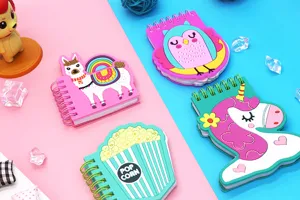 Süßes Cartoon PVC Weichcover Spiralnotizbuch, tragbarer Notizblock mit verschiedenen Stilen.