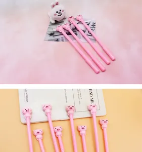 Cute cartoon pink pig gel pen neutral signature pen student stationery detail view