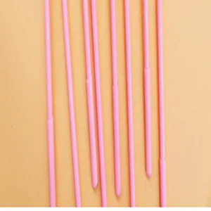 Pink pen barrel detail view, cute student stationery accessory, minimalist design part