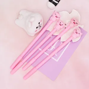 Cute Cartoon Pig Gel Pen Plastic Soft Rubber Black Ink Writing Pen Student Stationery Office Supplies