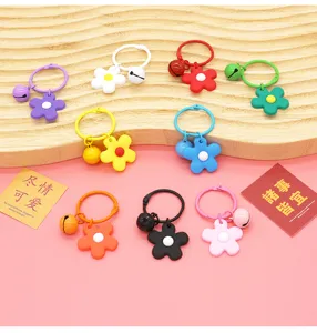Schattige cartoon bloem bel sleutelhanger macaron PVC tas hanger accessoire
