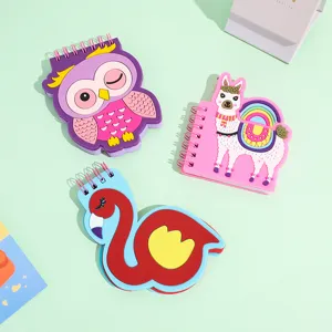 Süßes Cartoon PVC Weichcover Spiralnotizbuch Mini Memo Block Tier Notizbuch Schreibwaren