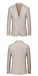 Veste Blazer Homme Affaires Casual Unie Vues Avant et Arrière Élégante Costume