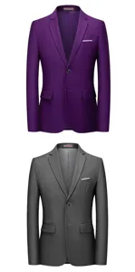 Élégante veste de costume unie pour homme slim business blazer haut mode neuf chic