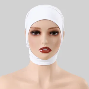 Bonnet Hijab en Coton Blanc Femme Sous Foulard Uni Chimiothérapie Couverture Tête