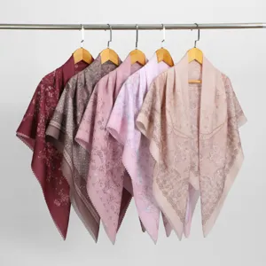 Women Floral Print Voile Square Scarf Fashion Lightweight Breathable Headwrap Daily Commute Neck Scarf Shawl