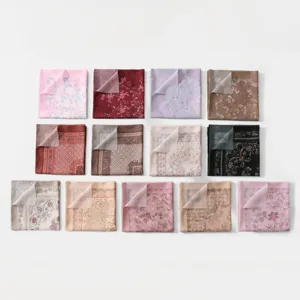 Spring new style floral printed square scarf breathable soft fashion casual lightweight headwrap