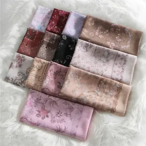 Spring floral printed square scarf versatile fashion comfortable breathable head wrap.