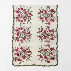 Sheer embroidered floral mesh scarf lightweight breathable stylish fashion wrap shawl