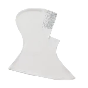 Solid color rhinestone hijab hat women casual chin-wrapping headscarf shawl white new