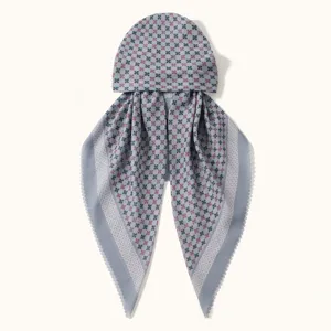 Außenhandel digital gedruckt vierblättrige Blume Turban Mütze mit Wellenrand, vielseitig.