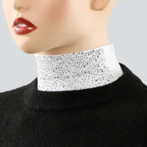 Rhinestone turtleneck fake collar detachable half shirt blouse collar winter fashion accessories