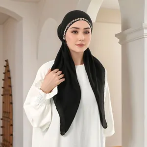 Femme Élégant Strass Turban Chapeau Polyvalent Doux Confortableé Élastique Coiffe Mode Chapeau Musulman