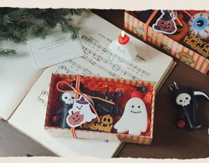 Set de regalo de velas de Halloween de soja con figuras de fantasmas y segadores