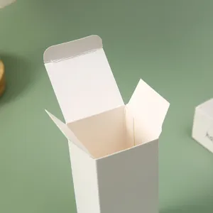 Premium open white cardboard packaging box for cosmetics, lipsticks and essential oils