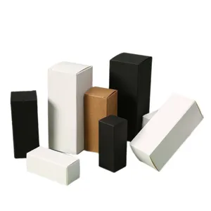 Assorted kraft and white card paper boxes for essential oil and lipstick packaging