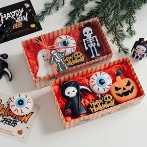 Caja de Regalo de Vela Aromática de Halloween Mezcla de Cera de Soya Vertido a Mano Dibujos Animados Calabaza Fantasma Velas Aromáticas Decoración de Mesa Regalos de Fiesta