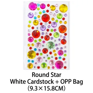 Acrylic Rhinestone Stickers Colorful Gem Stickers For Kids DIY Craft Scrapbooking Decoration Heart Star Adhesive Decals